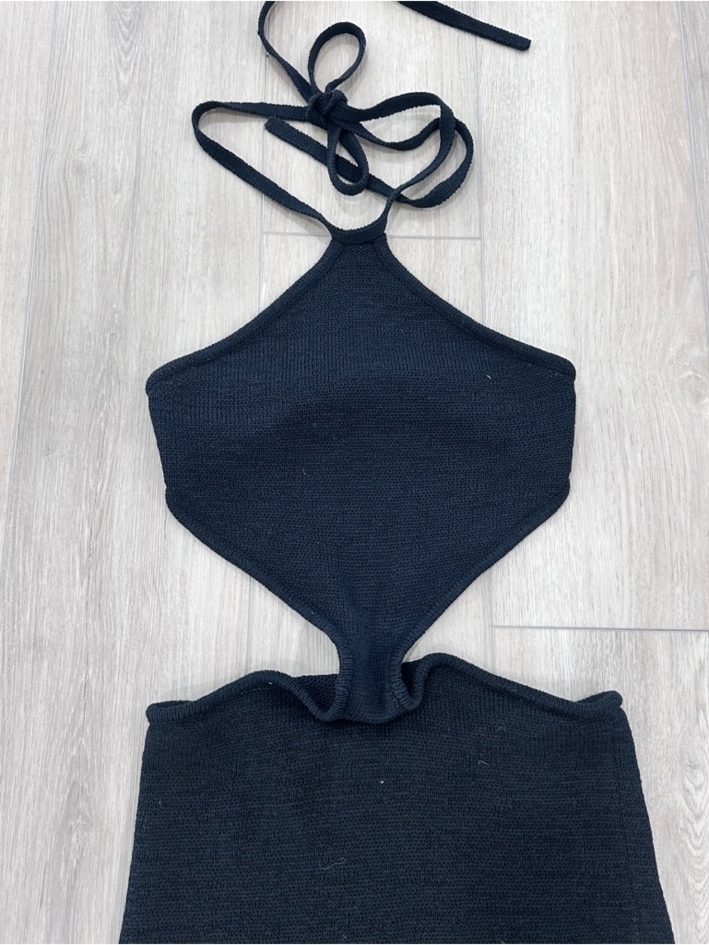 Cult Gaia knit cutout halter long dress sleeveless black small - Picture 2 of 8